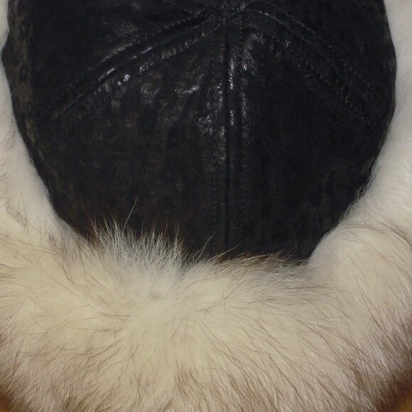 Vintage White Fox Fur Brimmed Hat Crowncap Canada Size Small - Picture 3 of 6